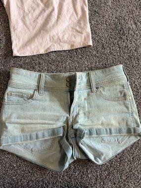Hollister Light Blue Low-Rise Denim Shorts